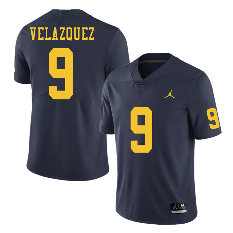Men #9 Joey Velazquez Michigan Wolverines College Football Jerseys Sale-Navy